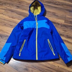 Lands End boys blue/yellow Size medium 10/12 coat